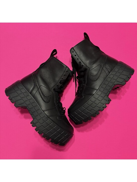 Jordan Shoes - Nike‎ Air Jordan 1 High Brooklyn Triple Black Boots NBY FJ5737-001 Women New